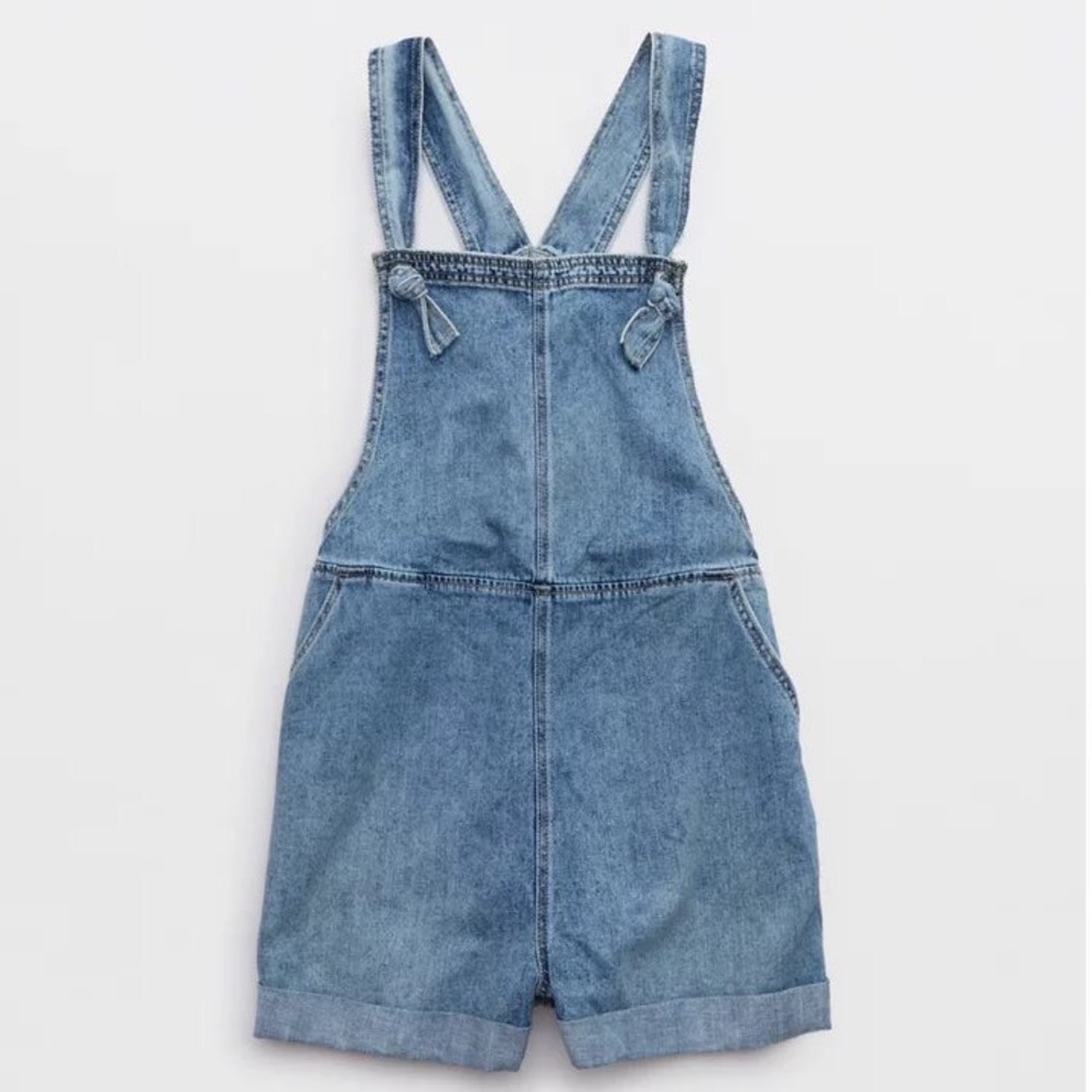 Aerie Women's Denim Shortalls Overalls Romper Size XXL Plus Size Blue EUC